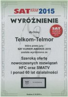 SAT-KRAK 2015 - dyplom dla TELKOM-TELMOR za całokształt działalności